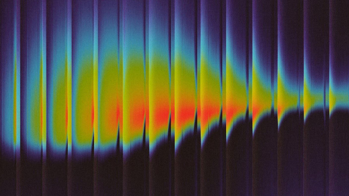 Abstract pattern of colors on black background