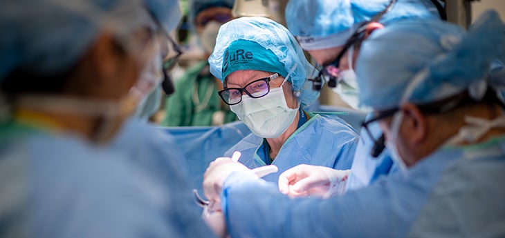 Surgeons in a trial testing in utero stem cell treatment of spina bifida.