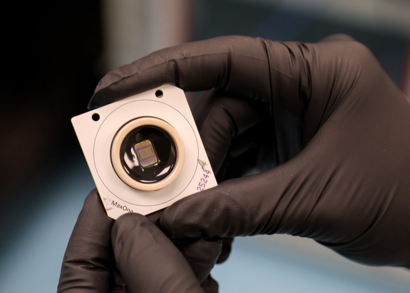 A chip used to train brain organoids to solve a classic engineering problem