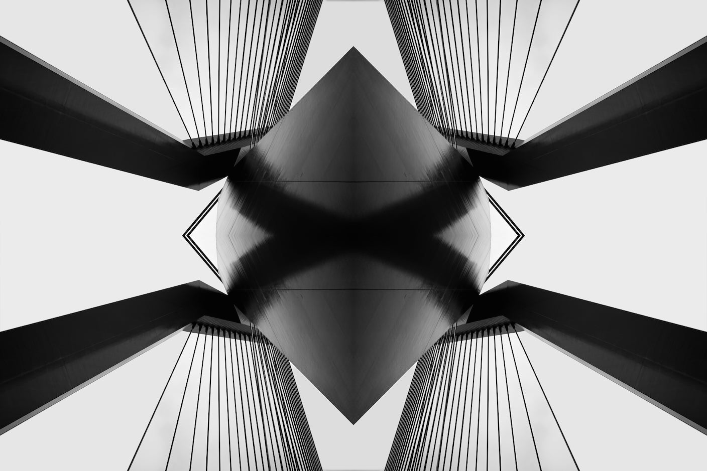 An architectural pattern formed by the supports of a suspension bridge