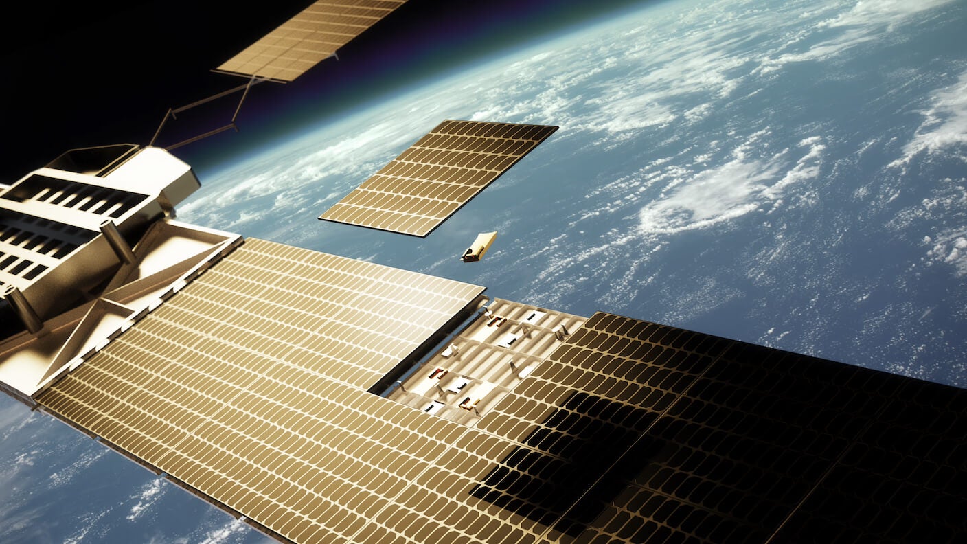 Concept of modular computing tiles that radiate heat in a space-based data center
