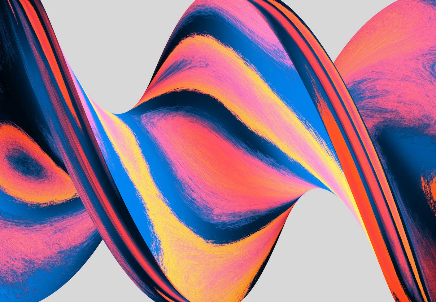 A multicolored twisting helix