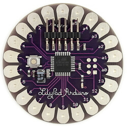 The Arduino LilyPad microcontroller board - sew cool!