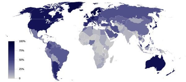 Internet Penetration Map - Singularity Hub