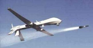 Predator drone firing hellfire missile
