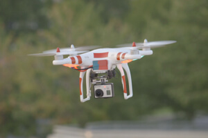 DJI Phantom drone with a GoPro camera.
