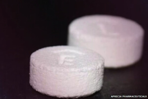 Aprecia's 3D printed pill.