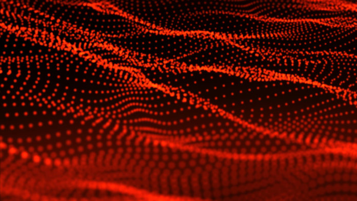 sound-waves-abstract-3d-rendering-futuristic-lines-dots-red
