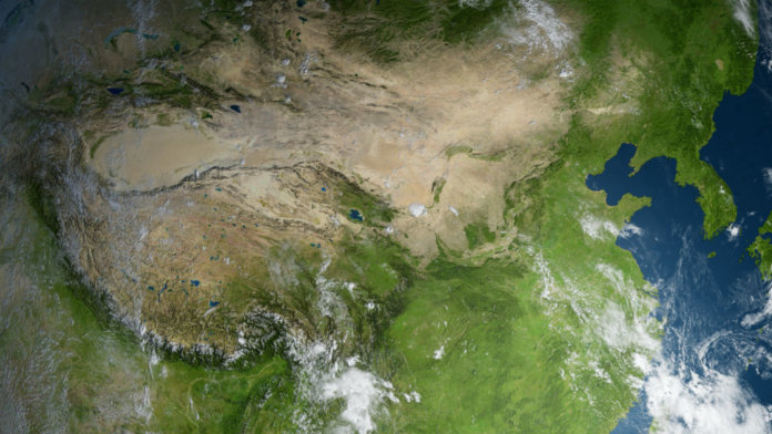china-artificial-rain-earth-globe-satellite-view-china-koreas