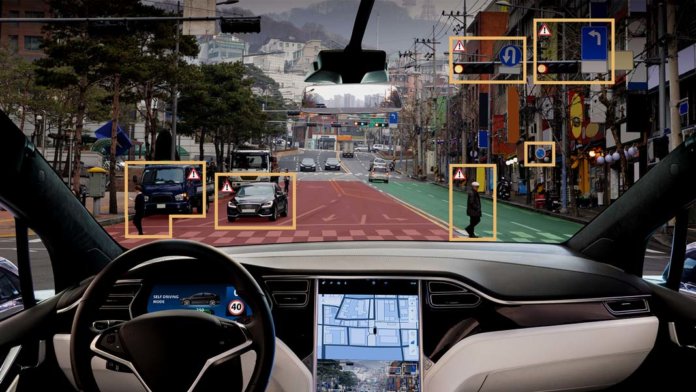 autonomous car self driving algorithm display