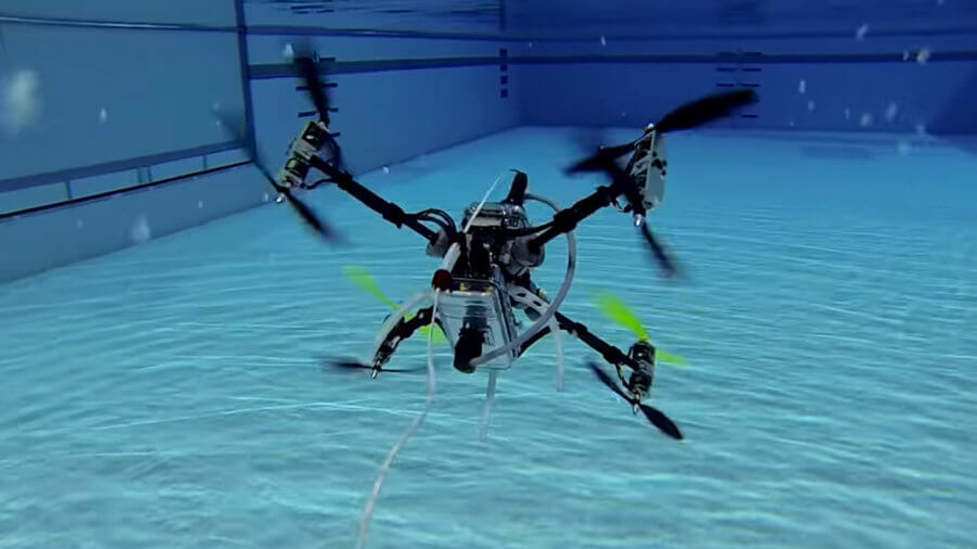 Drone that can go in outlet water