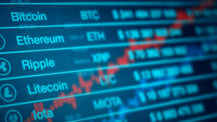 panel showing cryptocurrency exchange rates