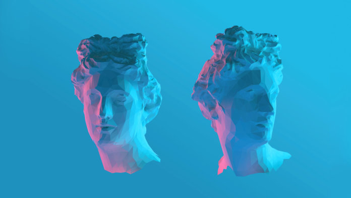 greek apollo head vector 3D render