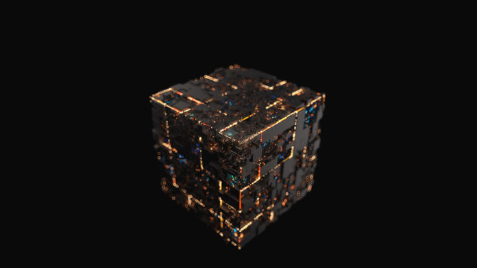 black box concept modern machine cube