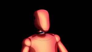 artificial intelligence orange red robot avatar