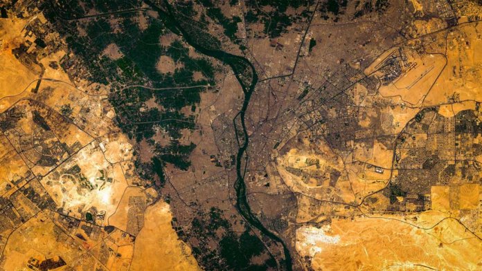 Cairo and Nile satellite image