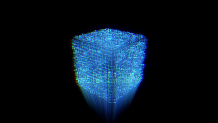 abstract shape wireframe hologram Tech Computing