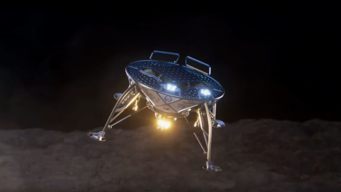 SpaceIL lander approaches lunar moon surface Peter Diamandis Space
