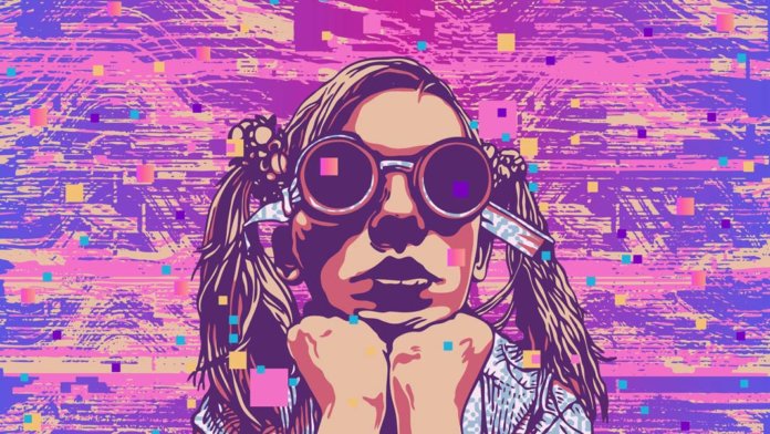 girl cyberpunk glasses pink purple