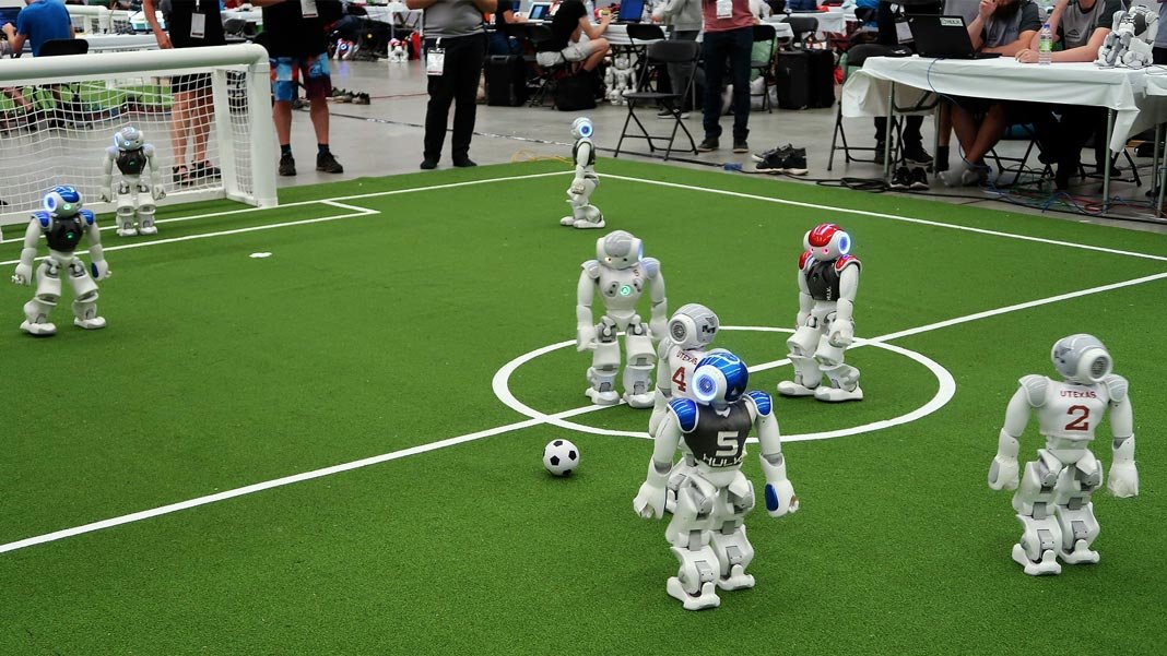 robots playing soccer robotics