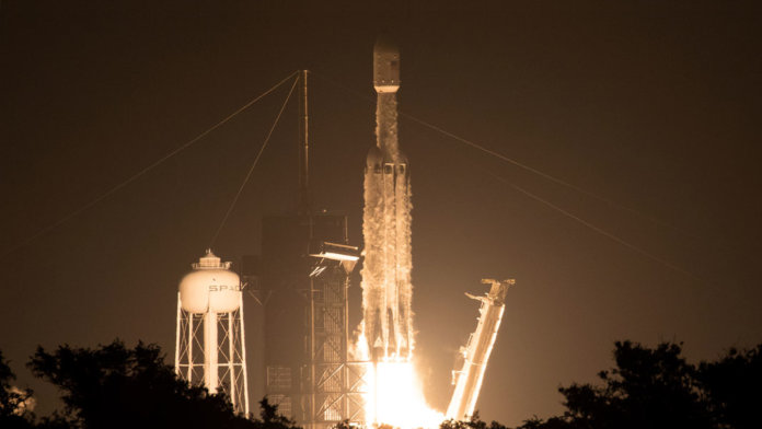 SpaceX Heavy Falcon liftoff with Lightsail 2 space