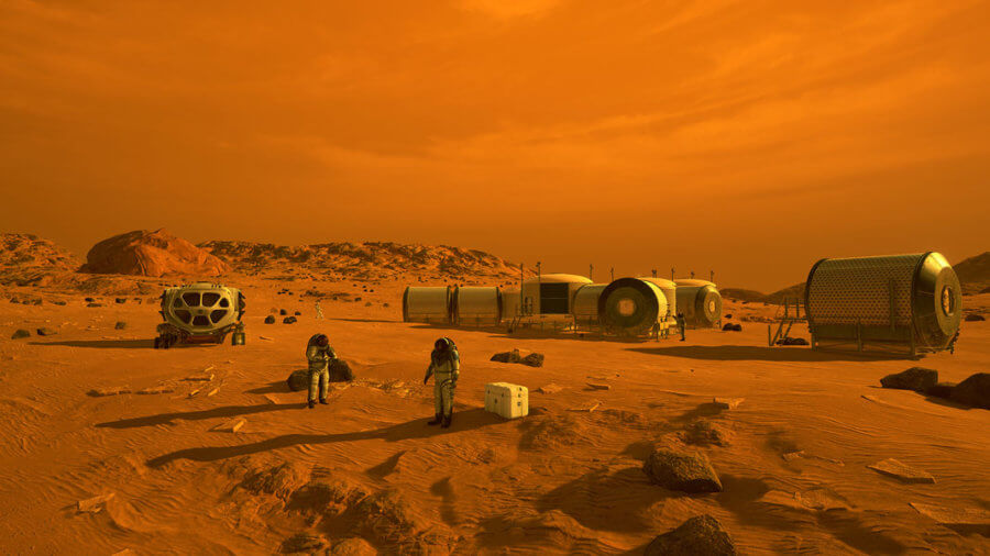 Space NASA artist perspective first humans on mars