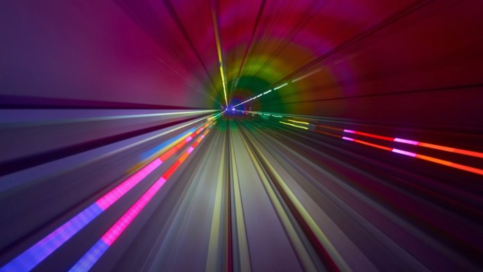 2019 emerging technologies colorful lines tunnel time lapse