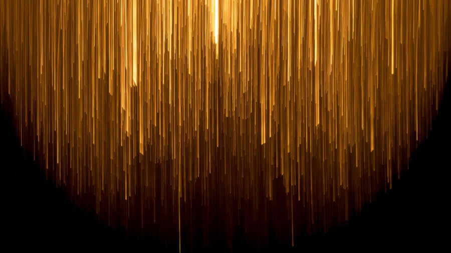 artificial intelligence glowing gold lines black background