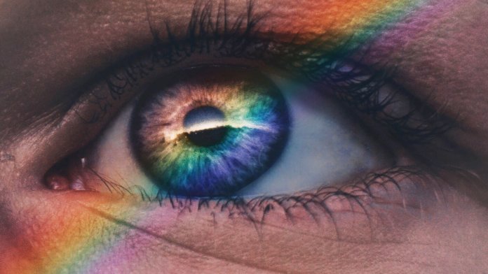 long-term thinking closeup pupil iris rainbow