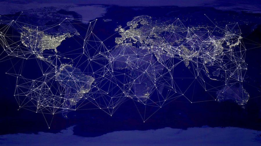 coronavirus collective intelligence earth night city lights network blue oceans