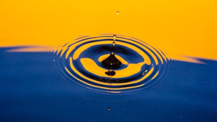 tech stories orange blue water droplet ripples