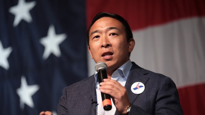Andrew Yang Data Dividend Project American flag