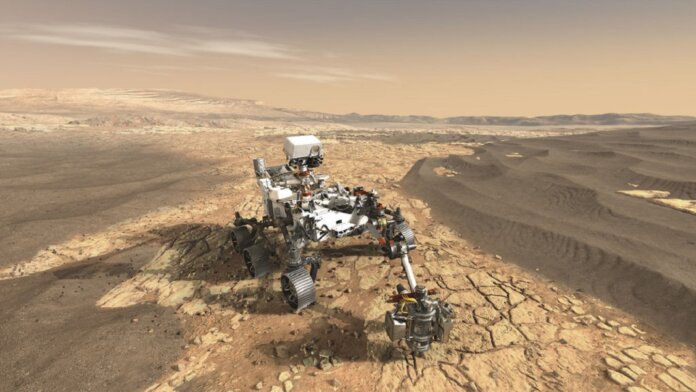 NASA Mars rover artist rendering space