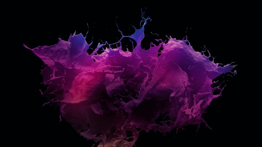 tech stories black background purple pink paint splash