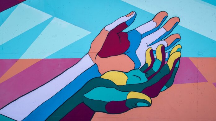 future health collective colorful hands mural
