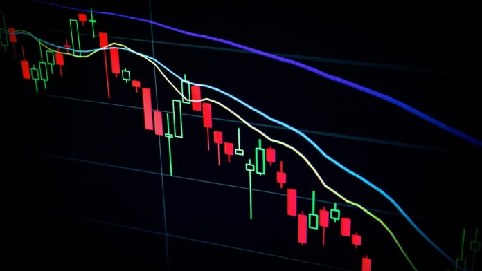 algorithm AI trading stock market trend lines chart computer display