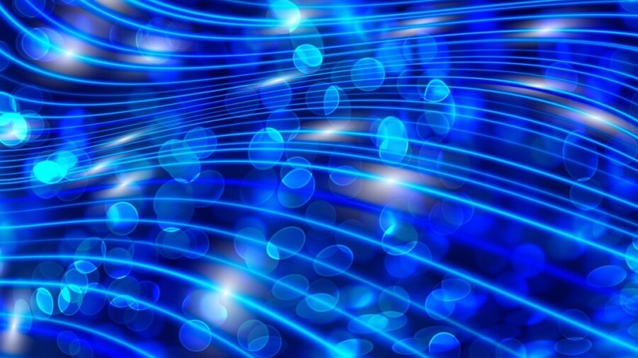 quantum computing particles abstract blue