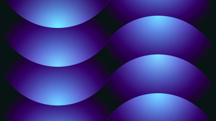 tech stories blue light patterns half circles black background