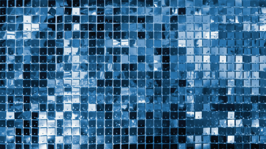 tech stories blue squares tiled