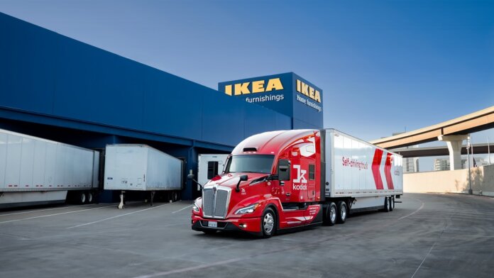 Kodiak driverless truck Ikea store
