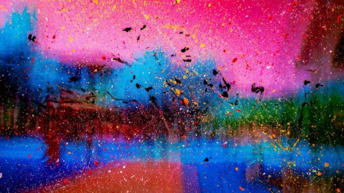 evolutionary history of imagination imagination abstract landscape painting pink blue
