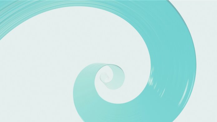 tech stories aqua wave spiral design