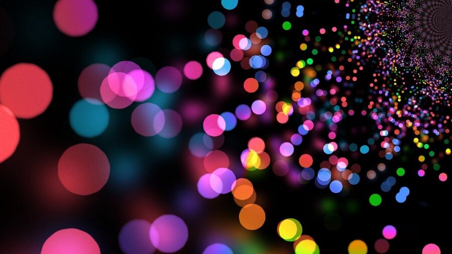 colored dots of light